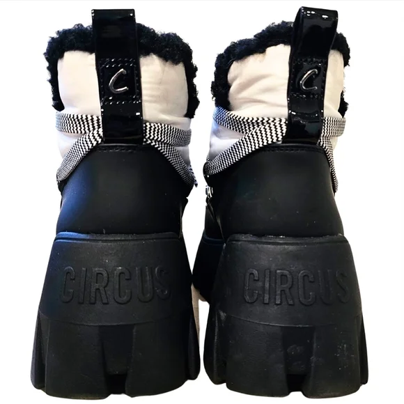 CIRCUS by Sam Edelman Lug Platform Moon Boots size 8.5 Faux Shearling - Picture 2 of 6